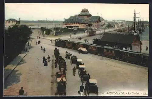 AK Saint-Malo, Le Casino, Kleinbahn