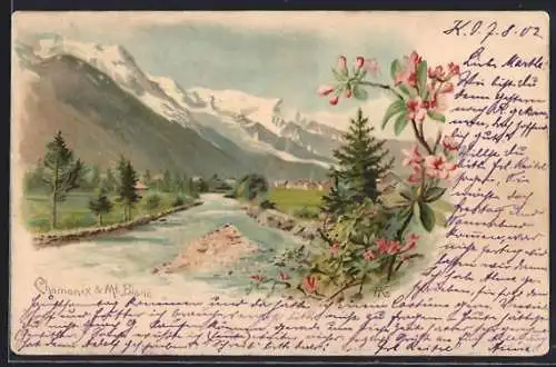 Lithographie Chamonix, Mont Blanc