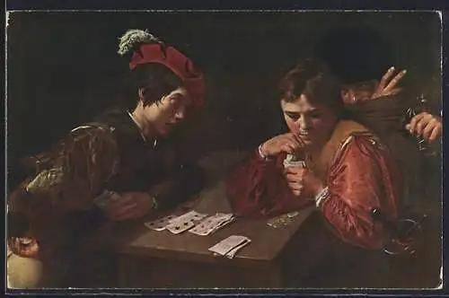 Künstler-AK Michelangelo da Caravaggio: Der Falschspieler
