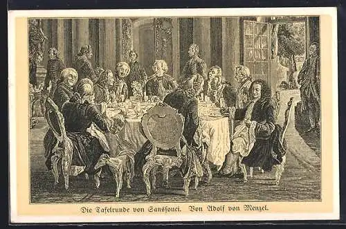AK Die Tafelrunde von Sanssouci, von Adolf von Menzel