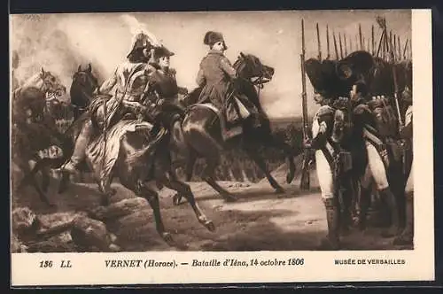 Künstler-AK Iéna, Bataille d`Iéna 1806, Napoléon zu Pferde