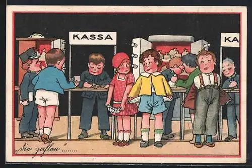 AK Leere Taschen nach dem Zahlen an der Kassa