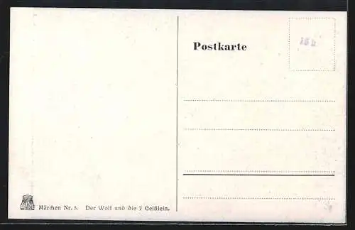 Künstler-AK Der Wolf und die sieben Geisslein, Tryptich, Märchen