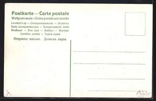 AK vermenschlichter Maikäfer mit Zylinder, Fliege und Gehstock