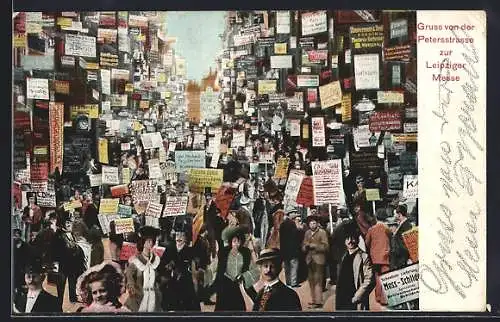 AK Leipzig, Petersstrasse zur Leipziger Messe