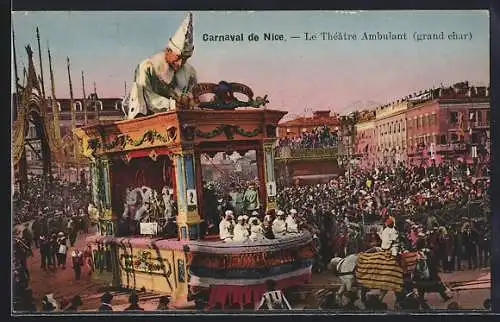 AK Nice, Carnaval, le Théâtre Ambulant, Umzugswagen Nr. 2, Fasching