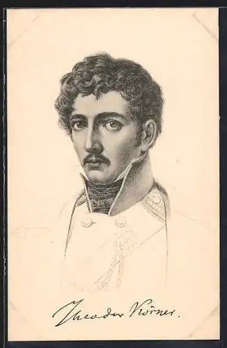 AK Theodor Körner, Dichter, geb. 1791 in Dresden