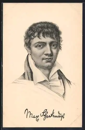 Künstler-AK Maximillian von Schenkendorf, Portrait des jungen Dichters aus den Befreiungskriegen