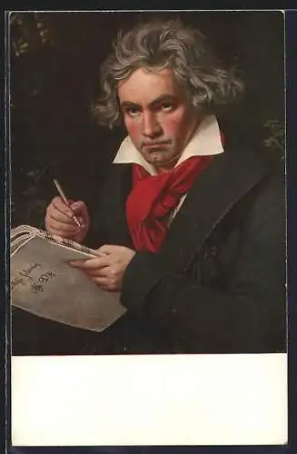 AK Ludwig van Beethoven mit Notenheft