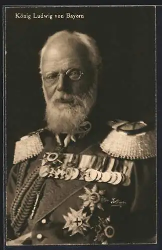 AK König Ludwig III. in Uniform