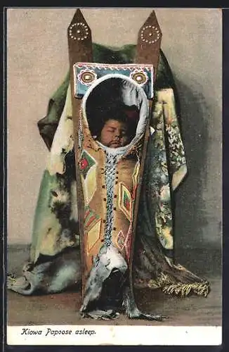 AK Kiowa Papoose Asleep, schlafendes Indianerbaby