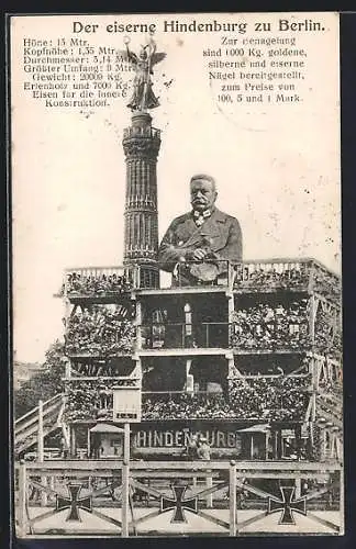 AK Berlin, Der eiserne Hindenburg, Nagelung