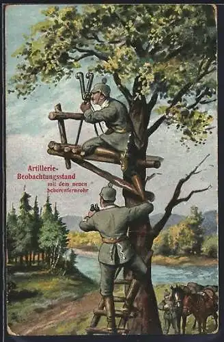 AK Artilleriebeobachtungsstand mit dem neuen Scherenfernrohr