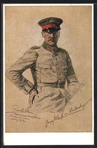 Künstler-AK Herzog Albrecht von Württemberg als Heerführer
