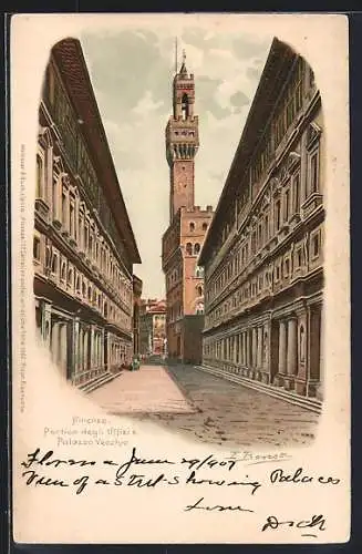AK Firenze, Portico degli Uffizi e Palazzo Vecchio