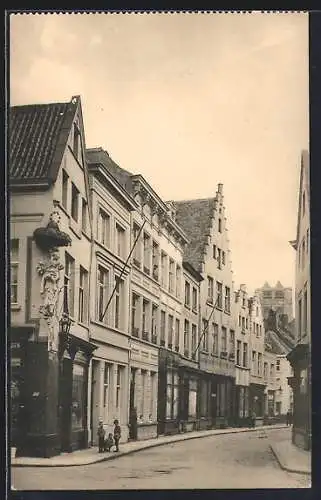 AK Antwerpen / Anvers, Zicht op de Prinsesstraat met in de verte de St. Jacobstoren, Une vue sur la rue de la Princesse