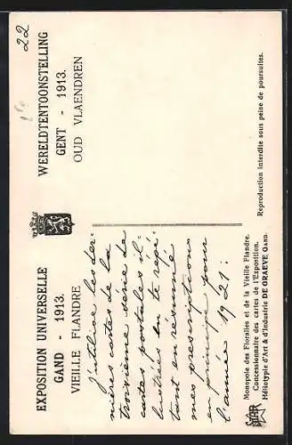 AK Gand, Exposition Universelle 1913, Le Beffroi