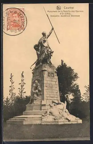 AK Courtrai, Monument de la Bataille des Eperons d`Or