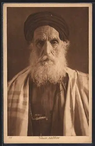 AK Vieux rabbin, Alter Rabbiner mit Bart und Turban