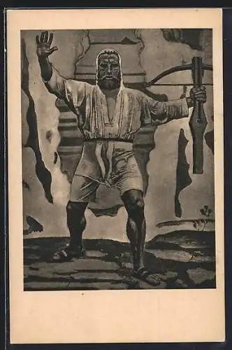 Künstler-AK Ferdinand Hodler: Wilhelm Tell mit Armbrust