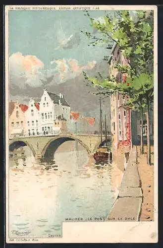 Künstler-AK F. Ranot: Malines, le pont sur la Dyle