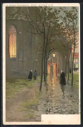 Künstler-AK Nieuport, L'Eglise