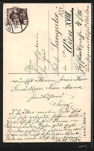 AK Kindlicher Schornsteinfeger reitet auf einem Schwein