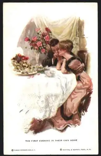 Künstler-AK Harrison Fisher: The first Evening in their own Home