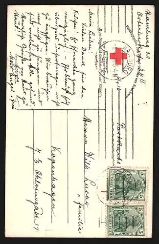 AK Kaiser Wilhelm II. in Uniform, nebst Paul von Hindenburg in Uniform mit Zigarette in der Hand