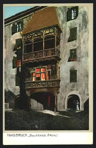 Künstler-AK Zeno Diemer: Innsbruck, Leute am Goldenen Dachl