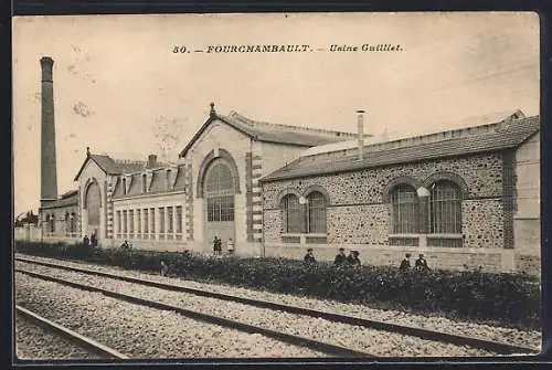 AK Fourchambault, Usine Guillet vue depuis la voie ferrée