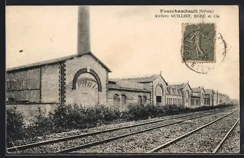AK Fourchambault, Ateliers Guilliet, Egré et Cie et voies ferrées adjacentes