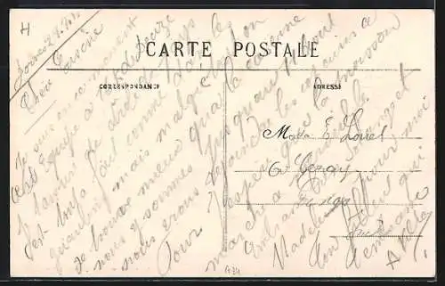 AK Dornes, Route de Decize avec cycliste et passants