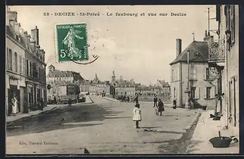 AK Decize, Le faubourg et vue sur Decize