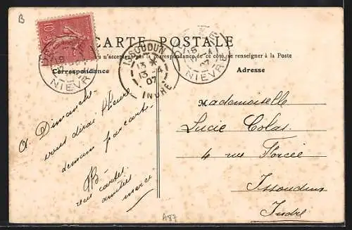 AK Decize, Souvenir avec vues multiples de la ville et monuments historiques