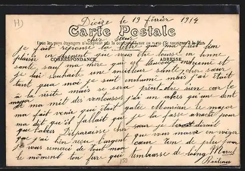 AK Decize, 1re Compagnie du 13e en décembre 1913