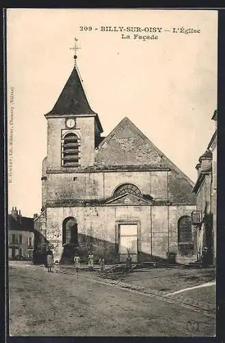 AK Billy-sur-Oisy, L`Église, La Facade