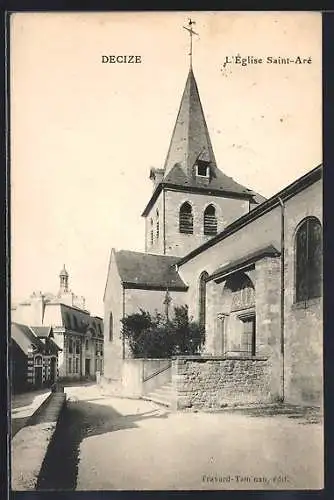 AK Decize, L`Église Saint-Aré vue de la rue adjacente