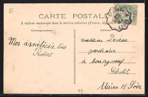 AK Corbigny, La Route de Prémery avec charrette et passants