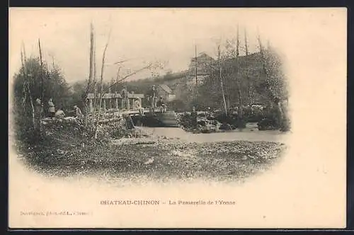 AK Château-Chinon, La Passerelle de l`Yonne