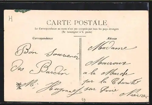 AK Fourchambault, Rue Gambetta avec cycliste et piétons