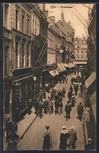 AK Köln, Geschäfte und Passanten in der Hohestrasse