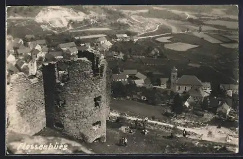 AK Flossenbürg, Ortsansicht und Burgturm