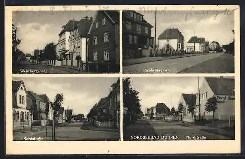 AK Duhnen, Wehrbergsberg, Nordstrasse und Wehrbergsweg