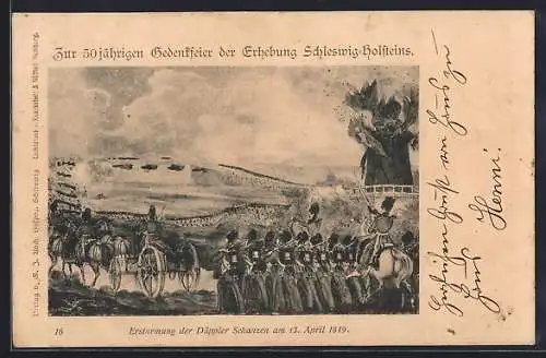 AK Düppel, 50 Jahre Erhebung Schleswig-Holsteins, Erstürmung der Düppeler Schanzen 1849