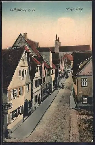 AK Rothenburg o. T., Blick in die Klingenstrasse