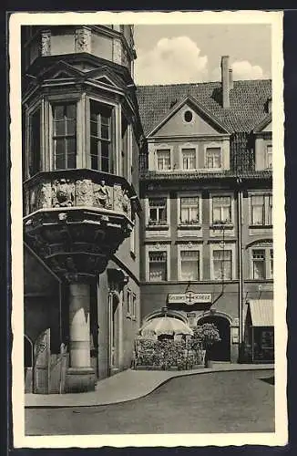 AK Coburg, Gasthaus Goldenes Kreuz am Markt