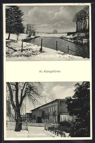 AK Kl. Königsförde, Partie am alten Kanal und der Siedlung