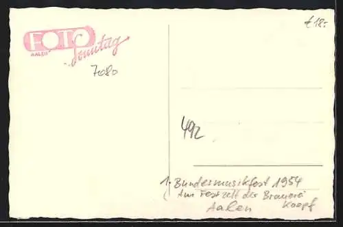 AK Aalen, 12. Bundesmusikfest 1954, Am Festzelt der Brauerei Koepf