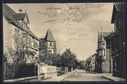 AK Gross Gerau, Ringstrasse mit Anwohnern